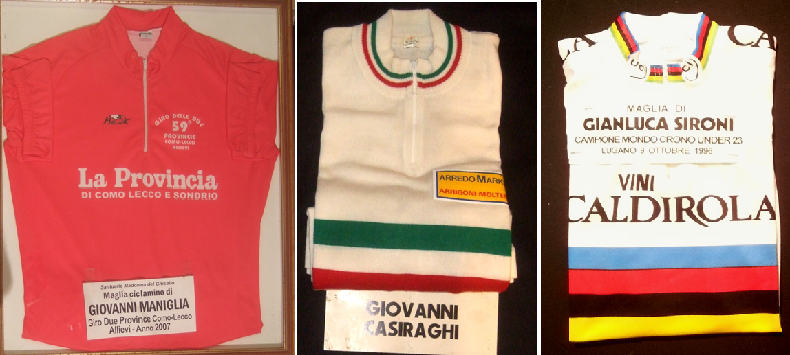 maglie donate al Santuario della Madonna del Ghisallo